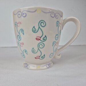 Starbucks 2003 Barista Flower Vines Pedestal 16 Oz Mug